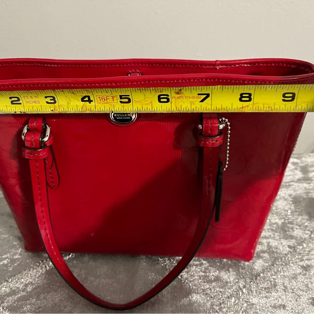 Coach Glossy Red Tote Bag - Picture 5 of 7